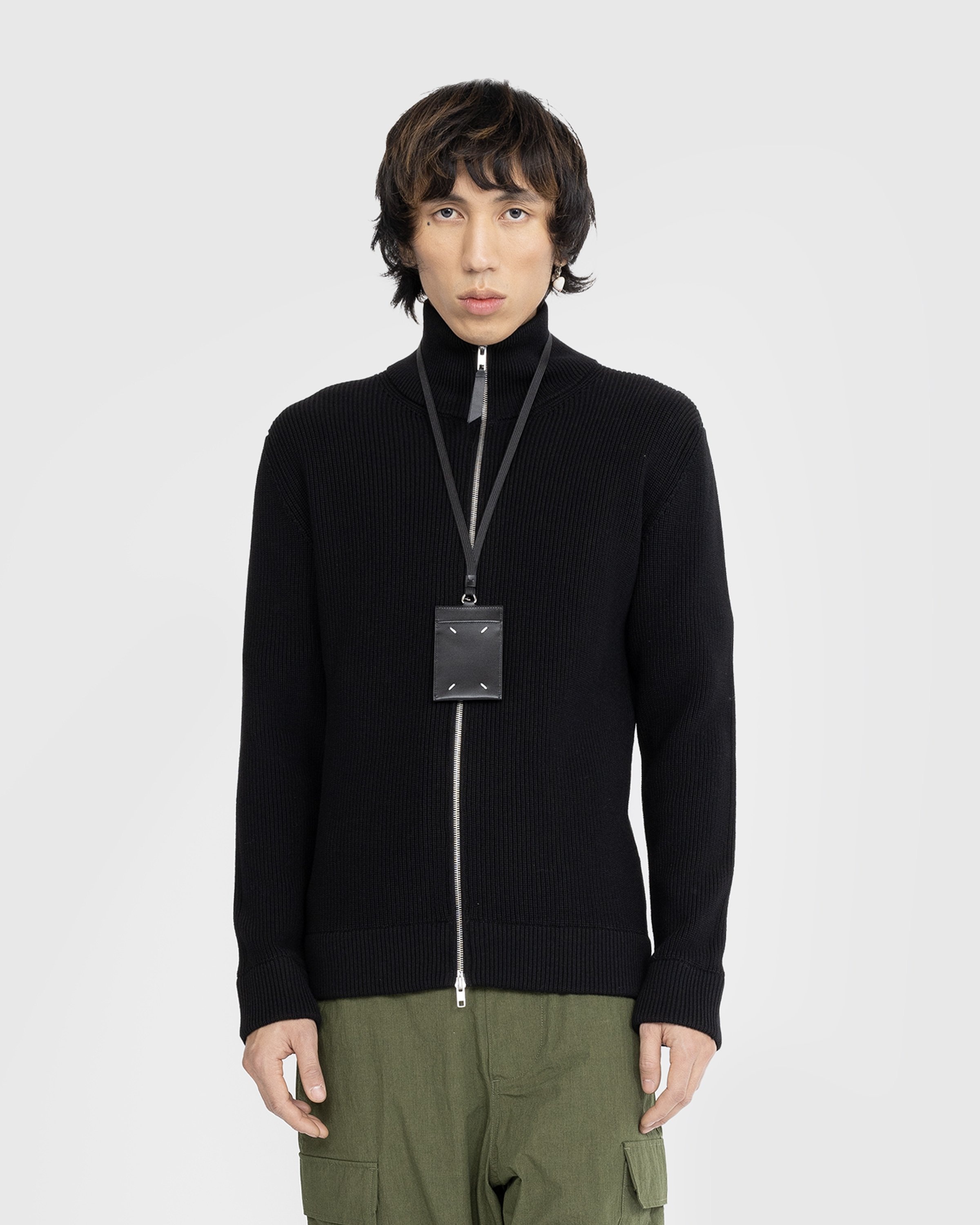 Maison Margiela Knit Zip Up Cardigan Black Highsnobiety Shop